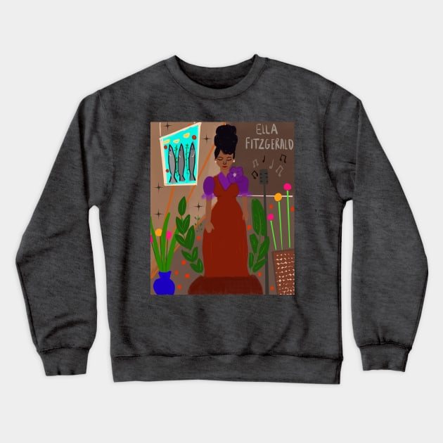 Women in Jazz series: featuring Ella Fitzgerald Crewneck Sweatshirt by Vintagetrixie-